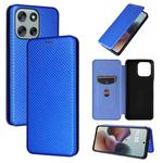 For Motorola Moto G56 / G66j / G66y 5G Carbon Fiber Texture Flip Leather Phone Case(Blue)