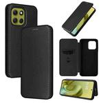 For Motorola Moto G86 5G Carbon Fiber Texture Flip Leather Phone Case(Black)