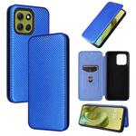 For Motorola Moto G86 5G Carbon Fiber Texture Flip Leather Phone Case(Blue)