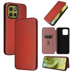 For Motorola Moto G86 5G Carbon Fiber Texture Flip Leather Phone Case(Brown)