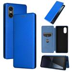 For Sony Xperia 10 VI 2024 Carbon Fiber Texture Flip Leather Phone Case(Blue)