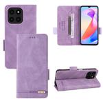 For Honor X6a 4G Magnetic Clasp Flip Leather Phone Case(Purple)