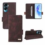 For Honor X50i / 90 Lite Magnetic Clasp Flip Leather Phone Case(Brown)