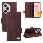 For Honor 400 Pro Global 160.8mm Magnetic Clasp Flip Leather Phone Case(Brown)