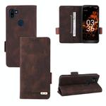 For Orbic Fun+ 4G Magnetic Clasp Leather Phone Case(Brown)