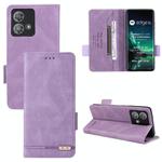 For Motorola Edge 40 Neo Magnetic Clasp Leather Phone Case(Purple)