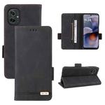 For Motorola Moto G55 5G Magnetic Clasp Leather Phone Case(Black)