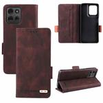 For Motorola Moto G75 5G Magnetic Clasp Leather Phone Case(Brown)