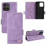 For Motorola Moto G75 5G Magnetic Clasp Leather Phone Case(Purple)