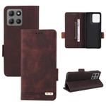 For Motorola Moto G15 Magnetic Clasp Leather Phone Case(Brown)