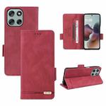 For Motorola Edge 60 Pro Magnetic Clasp Leather Phone Case(Red)