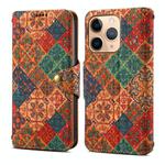 For iPhone 11 Pro Max Denior Flower Language Series Cork Fabric Oil Edge Leather Phone Case(Winter)