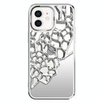 For iPhone 11 Mirror Style Hollow Heat Dissipation Electroplated  TPU Phone Case(Silver)