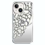 For iPhone 13 Mirror Style Hollow Heat Dissipation Electroplated  TPU Phone Case(Silver)