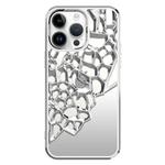 For iPhone 13 Pro Max Mirror Style Hollow Heat Dissipation Electroplated  TPU Phone Case(Silver)