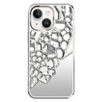For iPhone 14 Plus Mirror Style Hollow Heat Dissipation Electroplated  TPU Phone Case(Silver)