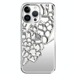 For iPhone 14 Pro Mirror Style Hollow Heat Dissipation Electroplated  TPU Phone Case(Silver)