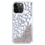 For iPhone 15 Pro Max Diamond Style Hollow Heat Dissipation Electroplated  TPU Phone Case(Silver)