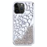 For iPhone 13 Pro Max Diamond Style Hollow Heat Dissipation Electroplated  TPU Phone Case(Silver)