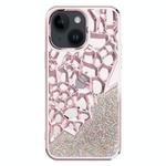 For iPhone 13 Diamond Style Hollow Heat Dissipation Electroplated  TPU Phone Case(Pink)