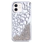 For iPhone 11 Diamond Style Hollow Heat Dissipation Electroplated  TPU Phone Case(Silver)