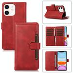 For iPhone 11 Wristband Card Slot Leather Phone Case(Red)
