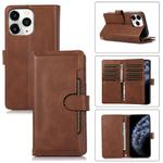 For iPhone 11 Pro Max Wristband Card Slot Leather Phone Case(Coffee)