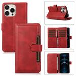 For iPhone 12 Pro Max Wristband Card Slot Leather Phone Case(Red)