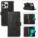 For iPhone 13 Pro Wristband Card Slot Leather Phone Case(Black)