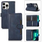 For iPhone 13 Pro Max Wristband Card Slot Leather Phone Case(Blue)