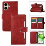 For iPhone 16 Plus Wristband Card Slot Leather Phone Case(Red)