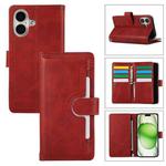 For iPhone 16 Wristband Card Slot Leather Phone Case(Red)