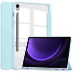 For Samsung Galaxy Tab S9 FE / S10 FE Acrylic 3-folding Smart Leather Tablet Case with Pen Slot(Sky Blue)