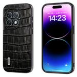 For OnePlus Ace 2 Pro ABEEL Crocodile Texture Genuine Leather Phone Case(Black)