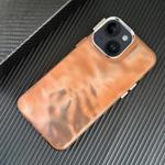 For iPhone 13 3D IMD Water Ripple TPU + Acrylic Electroplated Phone Case(Orange)