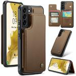 For Samsung Galaxy S22+ 5G CaseMe C22 Card Slots Holder RFID Anti-theft Phone Case(Brown)