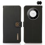 For Huawei Mate 60 KHAZNEH Custer Genuine Leather RFID Phone Case(Black)