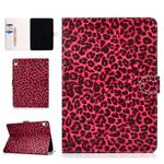 For iPad Pro 11 inch (2018) Colored Drawing Pattern Horizontal Flip PU Leather Case with Holder & Card Slot & Sleep / Wake-up Function(Red Pink Leopard)