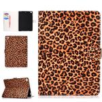 For iPad 10.2 Colored Drawing Pattern Horizontal Flip PU Leather Case with Holder & Card Slot & Sleep / Wake-up Function(Yellow Leopard)