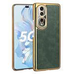 For Honor 80 Pro Electroplated Leather Texture PU + PC Phone Case(Green)