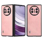 For Huawei Mate X5 ABEEL Black Edge Two-color Calf Texture PU Phone Case(Pink)