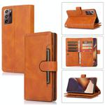 For Samsung Galaxy Note20 Ultra Wristband Card Slot Leather Phone Case(Brown)