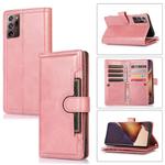 For Samsung Galaxy Note20 Ultra Wristband Card Slot Leather Phone Case(Rose Gold)