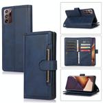 For Samsung Galaxy Note20 Ultra Wristband Card Slot Leather Phone Case(Blue)