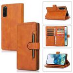 For Samsung Galaxy S20+ Wristband Card Slot Leather Phone Case(Brown)