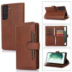 For Samsung Galaxy S22+ 5G Wristband Card Slot Leather Phone Case(Coffee)