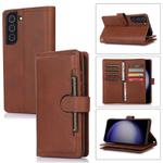 For Samsung Galaxy S23 5G Wristband Card Slot Leather Phone Case(Coffee)