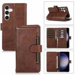 For Samsung Galaxy S24 5G Wristband Card Slot Leather Phone Case(Coffee)