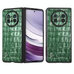 For Huawei Mate X5 ABEEL Crocodile Texture Genuine Leather Phone Case(Green)