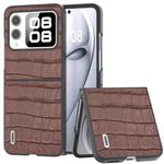 For Huawei nova Flip ABEEL Crocodile Texture Genuine Leather Phone Case(Brown)
